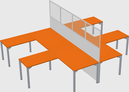 Shared l-shape cubicle