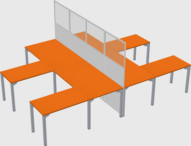 Shared l-shape cubicle