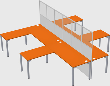 Shared l-shape cubicle