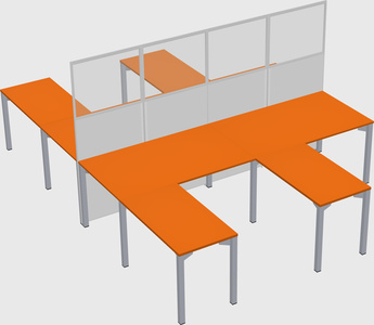 Shared l-shape cubicle