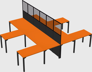 Shared l-shape cubicle