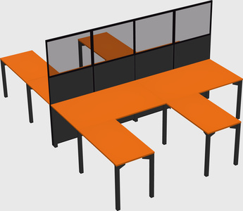 Shared l-shape cubicle