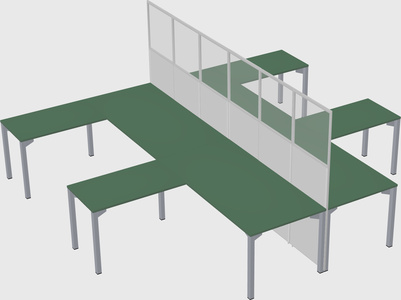 Shared l-shape cubicle