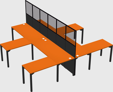 Shared l-shape cubicle