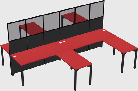 Shared l-shape cubicle