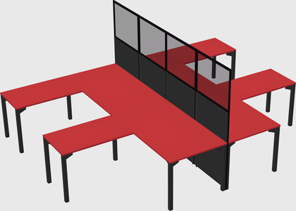 Shared l-shape cubicle
