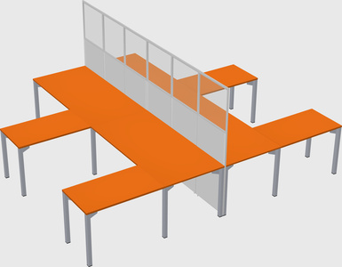 Shared l-shape cubicle