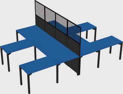 Shared l-shape cubicle