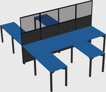 Shared l-shape cubicle