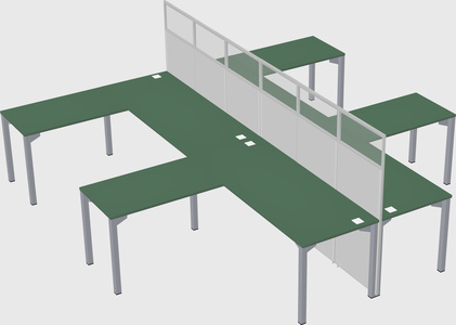 Shared l-shape cubicle