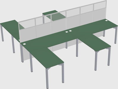 Shared l-shape cubicle