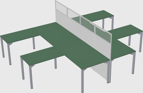 Shared l-shape cubicle