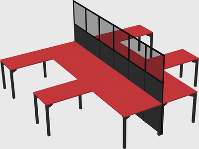 Shared l-shape cubicle