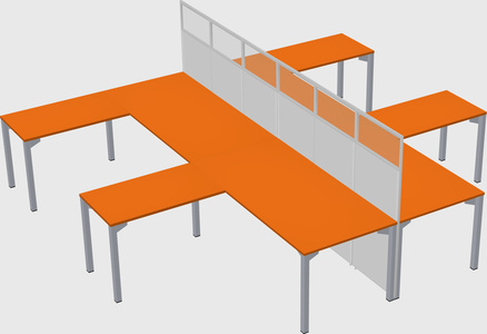 Shared l-shape cubicle