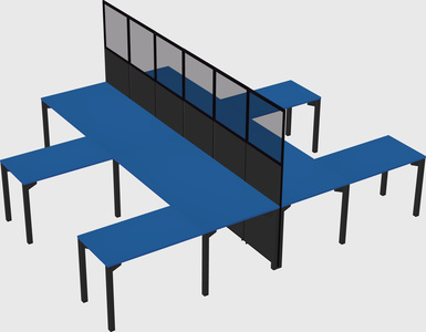 Shared l-shape cubicle