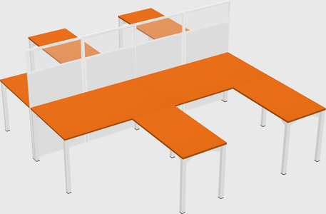 Shared l-shape cubicle