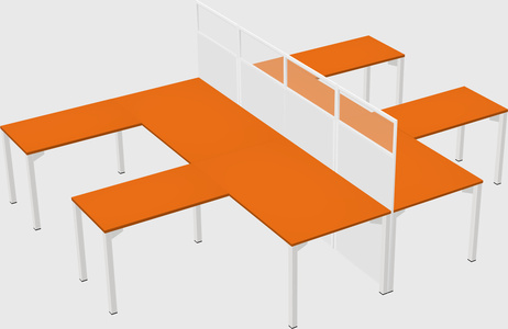 Shared l-shape cubicle