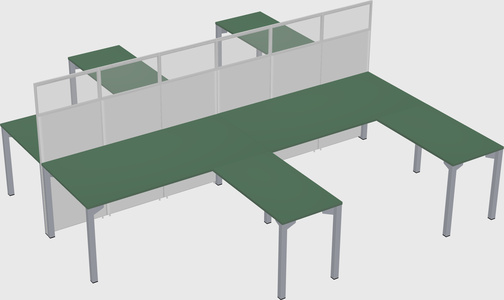 Shared l-shape cubicle