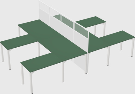 Shared l-shape cubicle