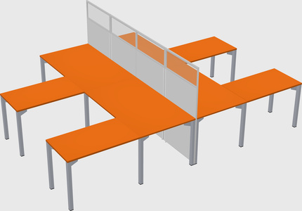 Shared l-shape cubicle