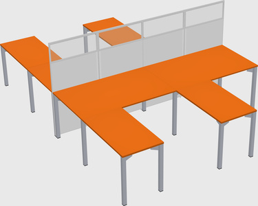 Shared l-shape cubicle