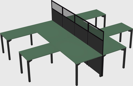 Shared l-shape cubicle