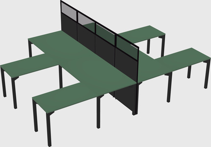 Shared l-shape cubicle