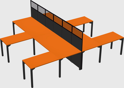 Shared l-shape cubicle