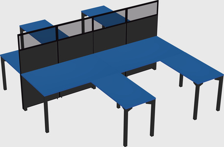 Shared l-shape cubicle