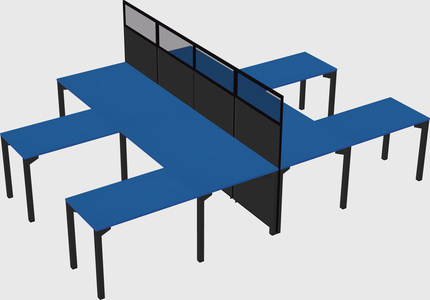 Shared l-shape cubicle