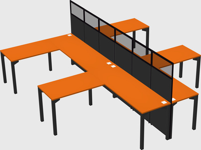 Shared l-shape cubicle