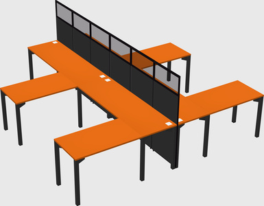 Shared l-shape cubicle