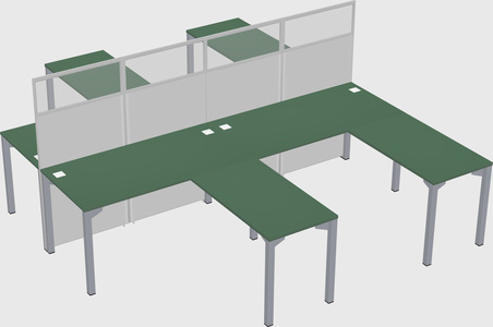 Shared l-shape cubicle