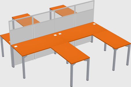 Shared l-shape cubicle