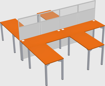 Shared l-shape cubicle