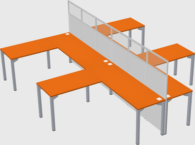 Shared l-shape cubicle