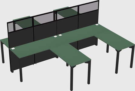 Shared l-shape cubicle