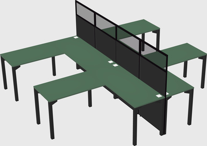 Shared l-shape cubicle