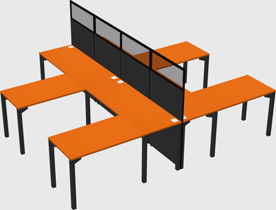 Shared l-shape cubicle