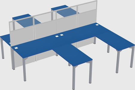Shared l-shape cubicle