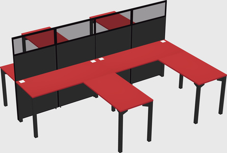 Shared l-shape cubicle