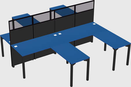 Shared l-shape cubicle