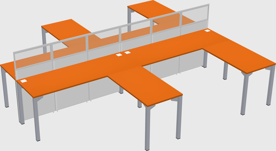 Shared l-shape cubicle