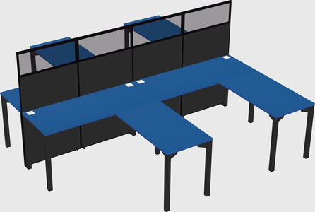 Shared l-shape cubicle