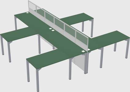 Shared l-shape cubicle