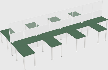 Shared l-shape cubicle
