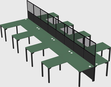 Shared l-shape cubicle