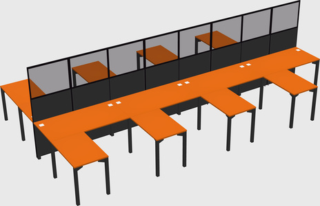 Shared l-shape cubicle