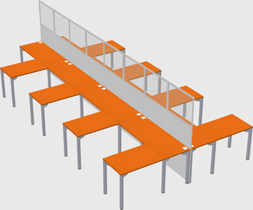 Shared l-shape cubicle
