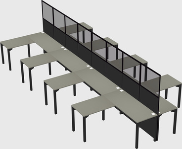 Shared l-shape cubicle
